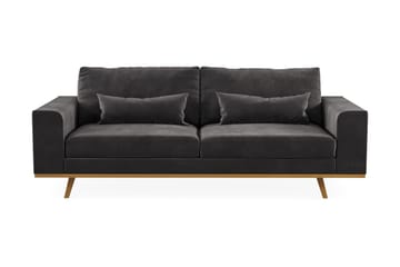 Copenhagen 3-seters Fløyelssofa - Mørk grå - Møbler - Sofaer - Sofa 3 seter