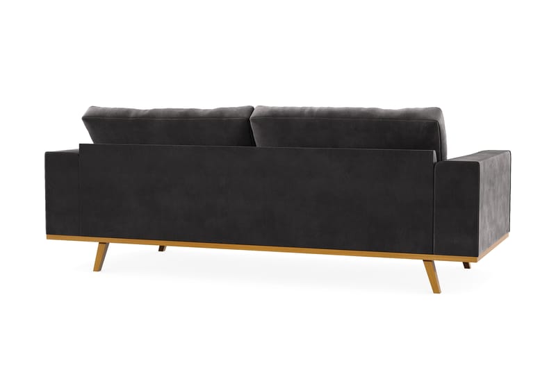 Copenhagen 3-seters Fløyelssofa - Mørk grå - Møbler - Sofaer - Sofa 3 seter