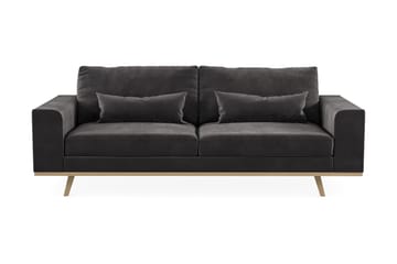 Copenhagen 3-seters Fløyelssofa - Mørk grå - Møbler - Sofaer - Sofa 3 seter