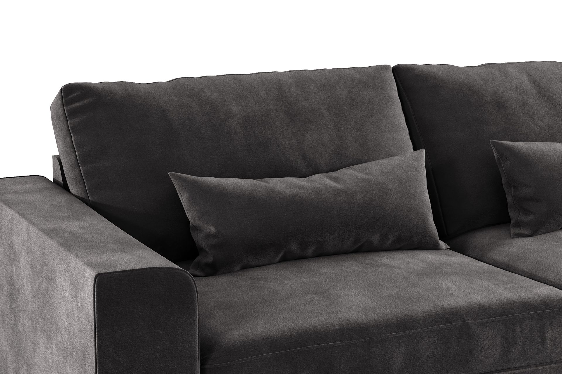 Copenhagen 3-seters Fløyelssofa - Mørk grå - Møbler - Sofaer - Sofa 3 seter