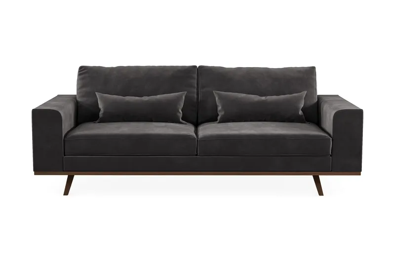 Copenhagen 3-seters Fløyelssofa - Mørk grå - Møbler - Sofaer - Sofa 3 seter