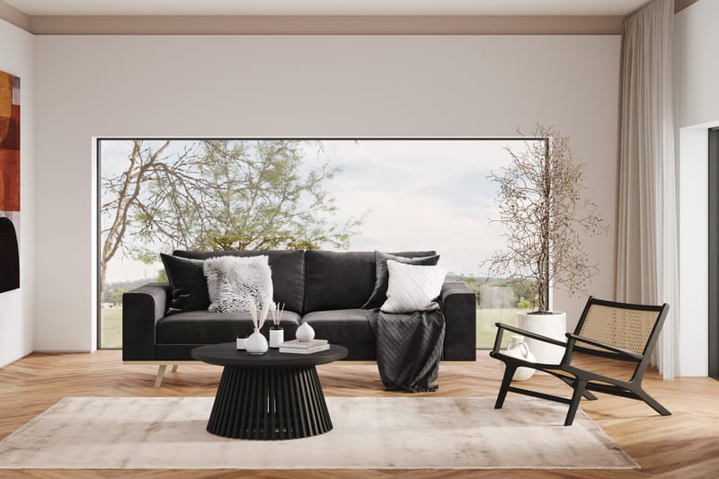 Copenhagen 3-seters Fløyelssofa - Mørk grå - Møbler - Sofaer - Sofa 3 seter