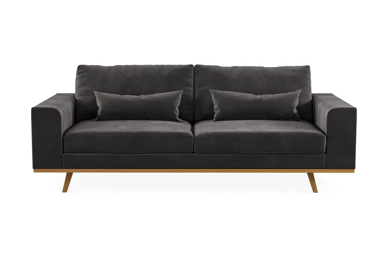 Copenhagen 3-seters Fløyelssofa - Mørk grå - Møbler - Sofaer - Sofa 3 seter
