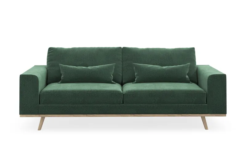 Copenhagen 3-seters Fløyelssofa - Mørk grønn - Møbler - Sofaer - Sofa 3 seter