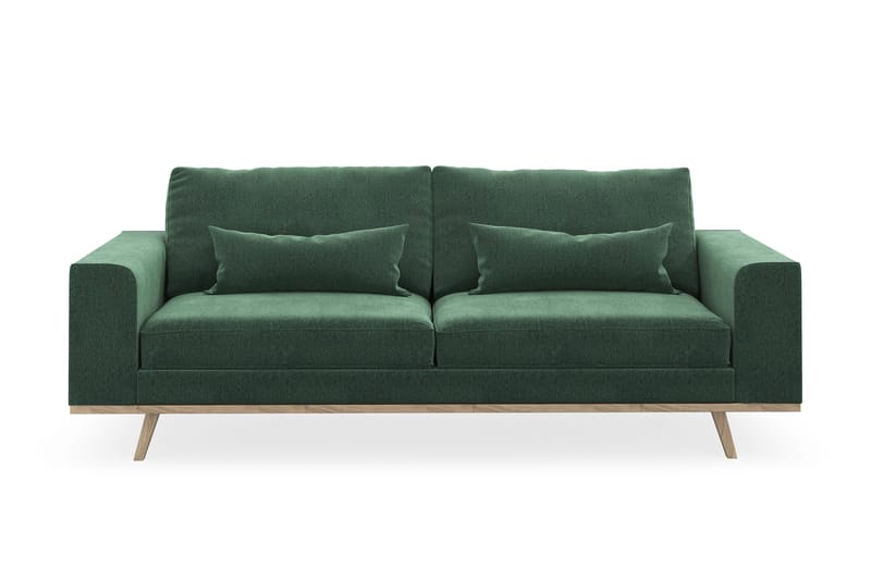 Copenhagen 3-seters Fløyelssofa - Mørk grønn - Møbler - Sofaer - Sofa 3 seter
