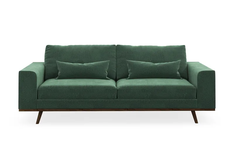 Copenhagen 3-seters Fløyelssofa - Mørk grønn - Møbler - Sofaer - Sofa 3 seter
