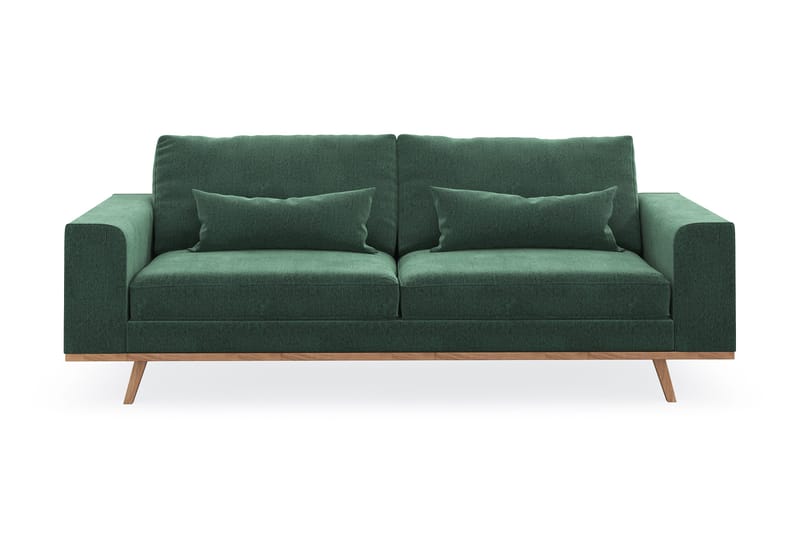 Copenhagen 3-seters Fløyelssofa - Mørk grønn - Møbler - Sofaer - Sofa 3 seter
