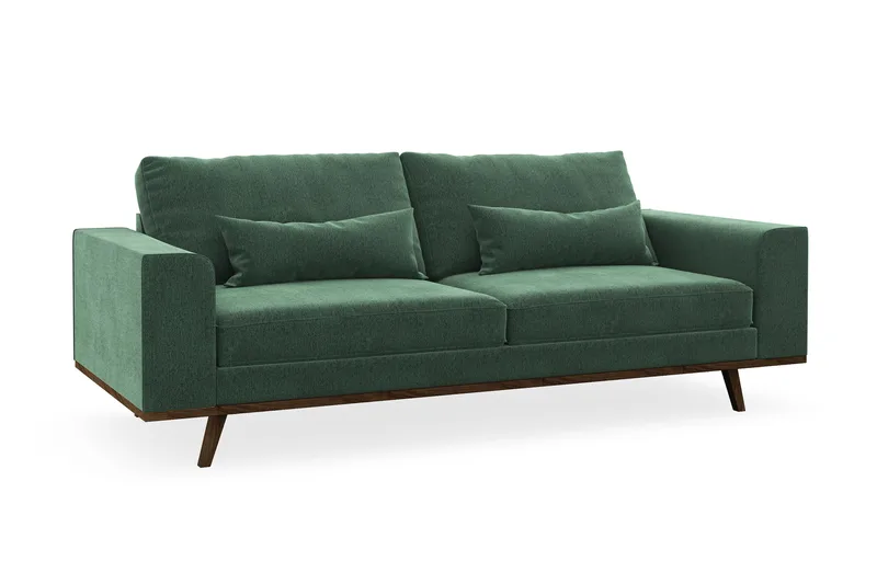 Copenhagen 3-seters Fløyelssofa - Mørk grønn - Møbler - Sofaer - Sofa 3 seter