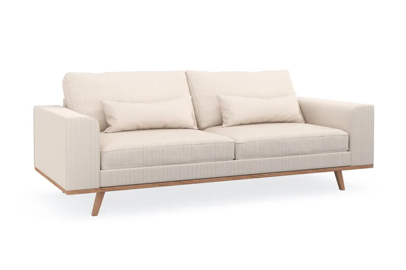Copenhagen 3-seters Manchestersofa - Beige - Møbler - Sofaer - Sofa 3 seter