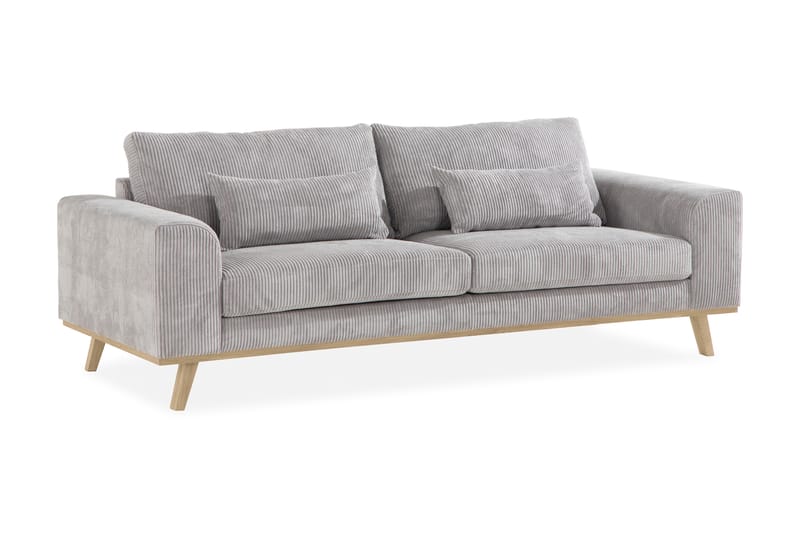 Copenhagen 3-seters Manchestersofa - Lys grå - Møbler - Sofaer - Sofa 3 seter