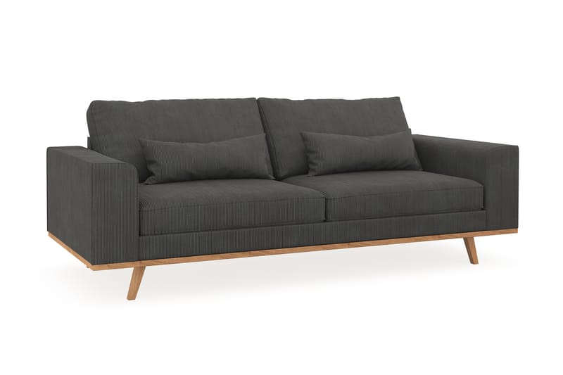 Copenhagen 3-seters Manchestersofa - Mørk grå - Møbler - Sofaer - Sofa 3 seter