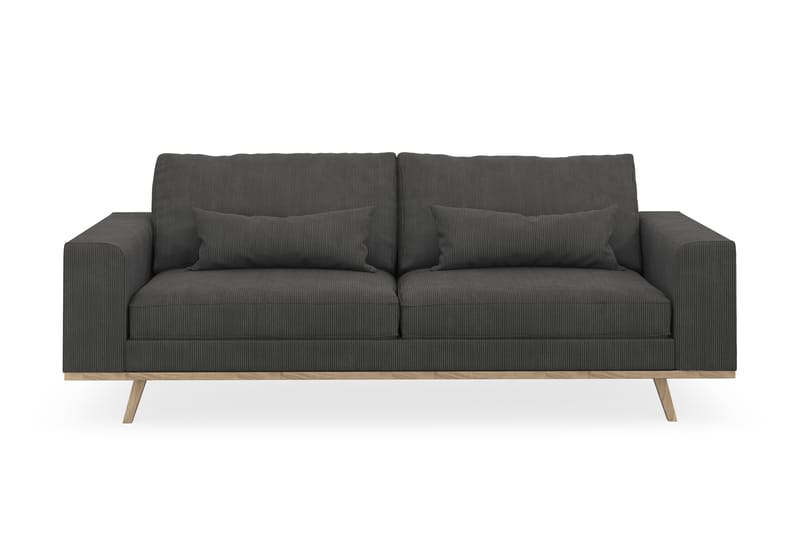 Copenhagen 3-seters Manchestersofa - Mørk grå - Møbler - Sofaer - Sofa 3 seter