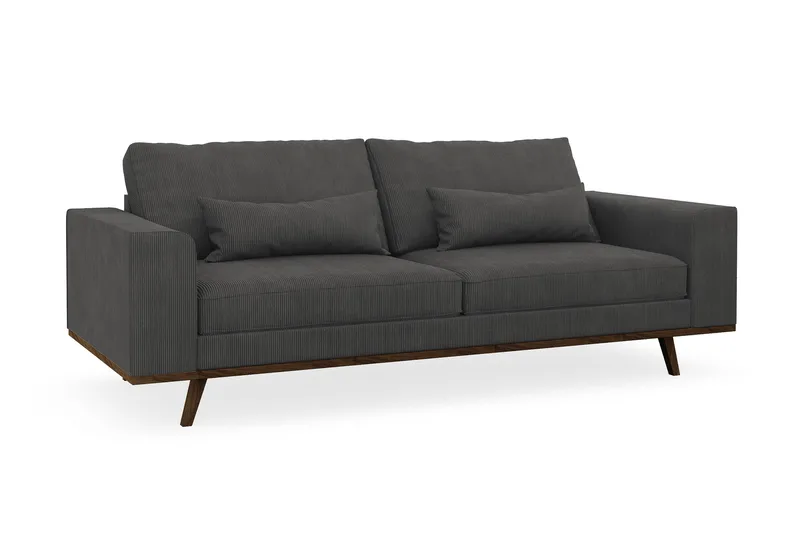 Copenhagen 3-seters Manchestersofa - Mørk grå - Møbler - Sofaer - Sofa 3 seter