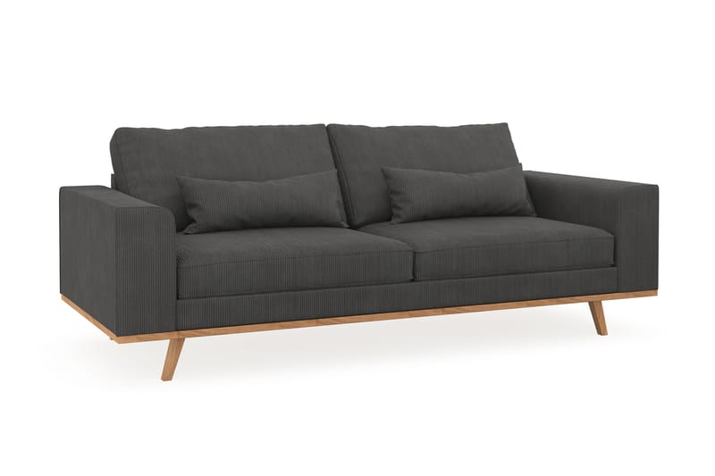 Copenhagen 3-seters Manchestersofa - Mørk grå - Møbler - Sofaer - Sofa 3 seter