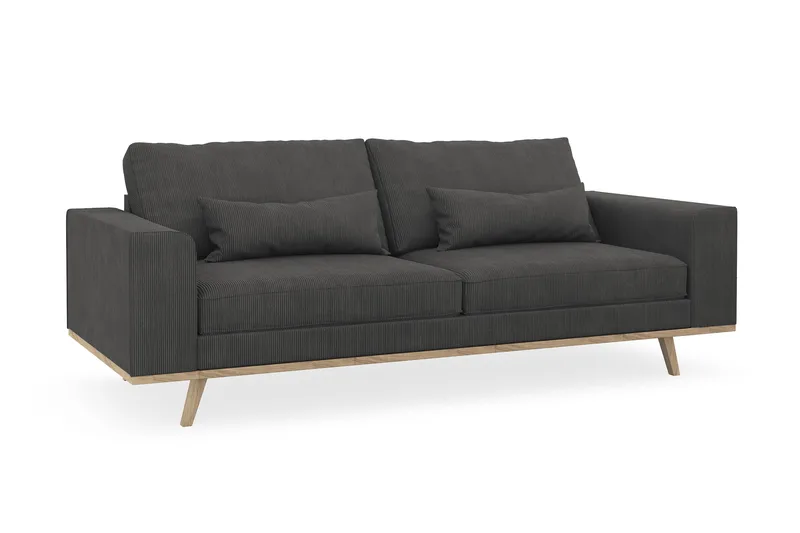 Copenhagen 3-seters Manchestersofa - Mørk grå - Møbler - Sofaer - Sofa 3 seter