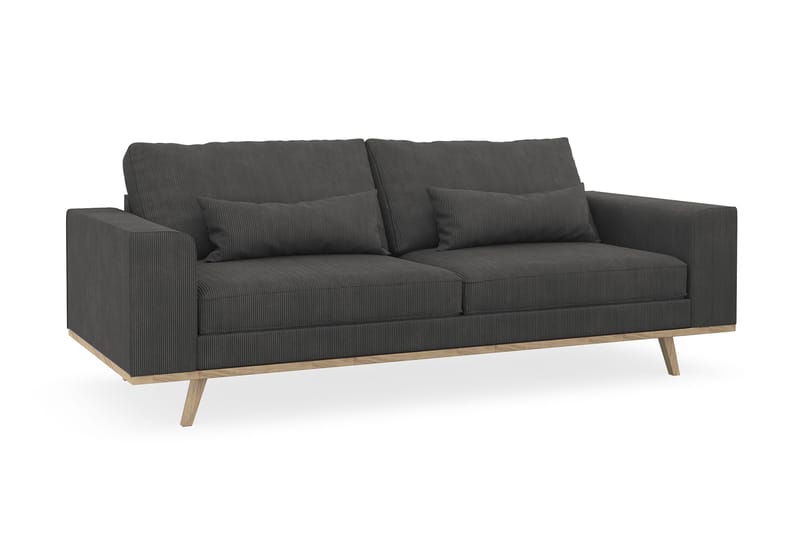 Copenhagen 3-seters Manchestersofa - Mørk grå - Møbler - Sofaer - Sofa 3 seter