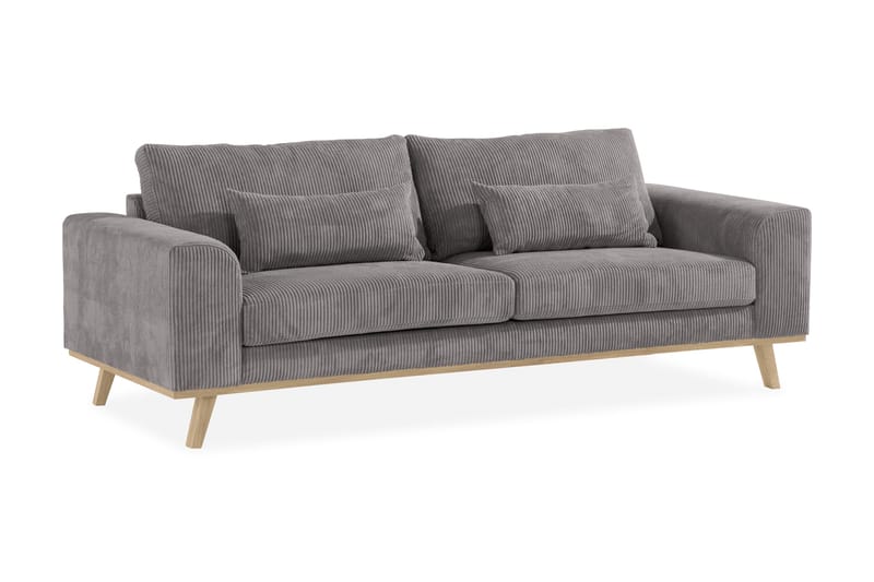 Copenhagen 3-seters Manchestersofa - Mørk grå - Møbler - Sofaer - Sofa 3 seter