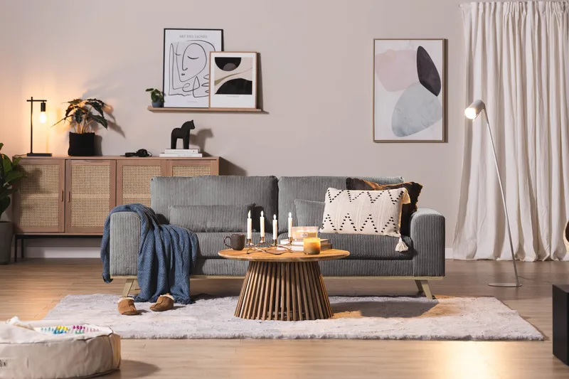 Copenhagen 3-seters Manchestersofa - Mørk grå - Møbler - Sofaer - Sofa 3 seter