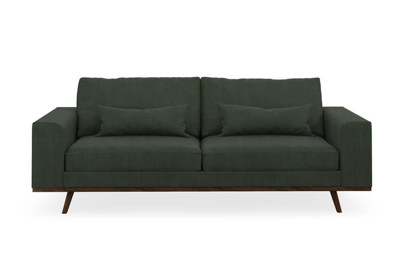 Copenhagen 3-seters Manchestersofa - Mørk grønn - Møbler - Sofaer - Sofa 3 seter