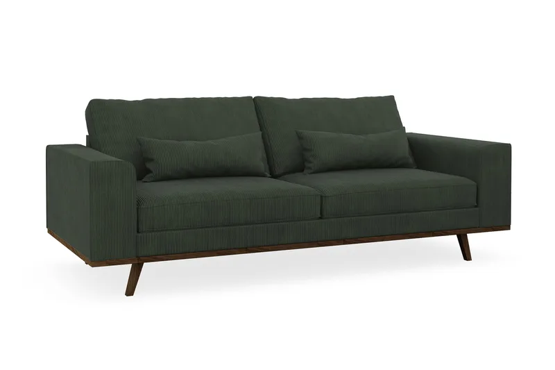 Copenhagen 3-seters Manchestersofa - Mørk grønn - Møbler - Sofaer - Sofa 3 seter
