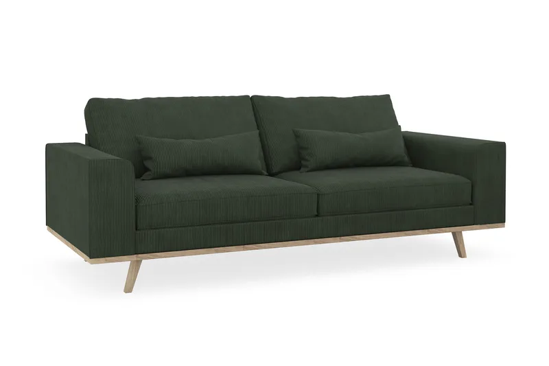 Copenhagen 3-seters Manchestersofa - Mørk grønn - Møbler - Sofaer - Sofa 3 seter