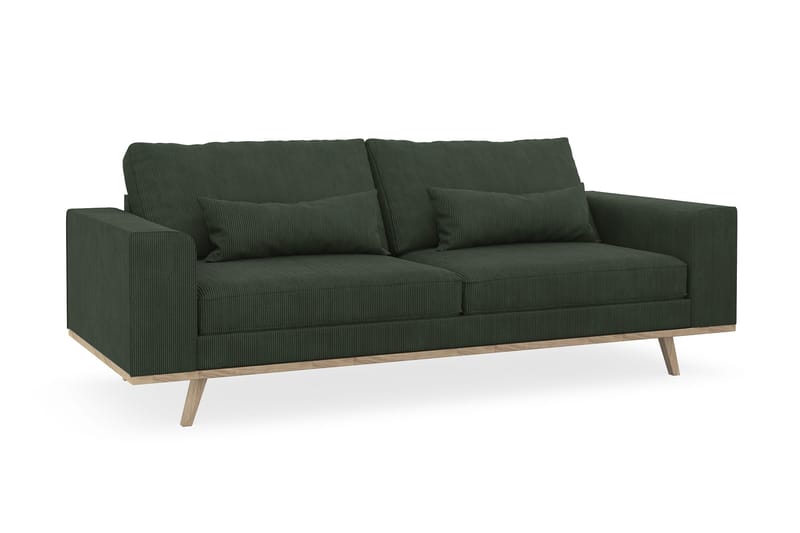 Copenhagen 3-seters Manchestersofa - Mørk grønn - Møbler - Sofaer - Sofa 3 seter