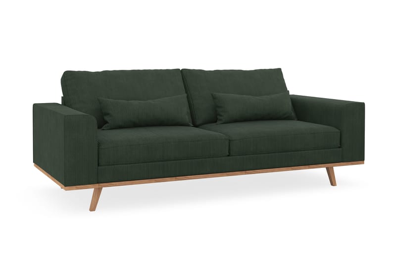 Copenhagen 3-seters Manchestersofa - Mørk grønn - Møbler - Sofaer - Sofa 3 seter