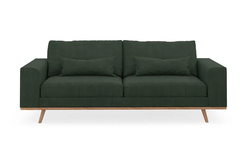 Copenhagen 3-seters Manchestersofa - Mørk grønn - Møbler - Sofaer - Sofa 3 seter