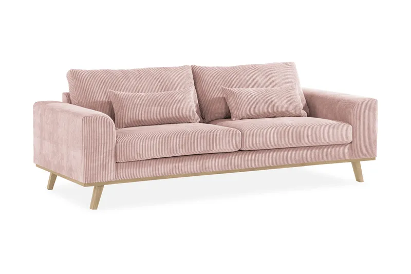 Copenhagen 3-seters Manchestersofa - Rosa - Møbler - Sofaer - Sofa 3 seter