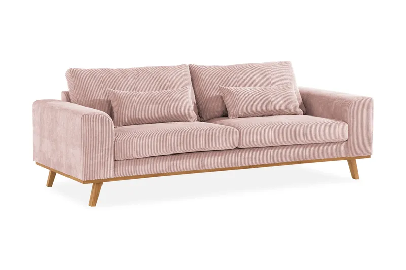 Copenhagen 3-seters Manchestersofa - Rosa - Møbler - Sofaer - Sofa 3 seter