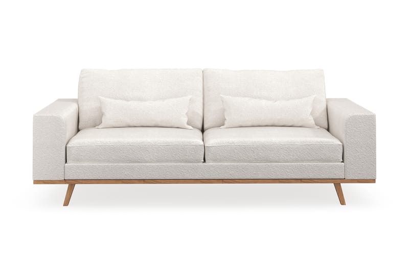 Copenhagen 3-seters Sofa i Bouclé - Hvit - Møbler - Sofaer - Sofa 3 seter