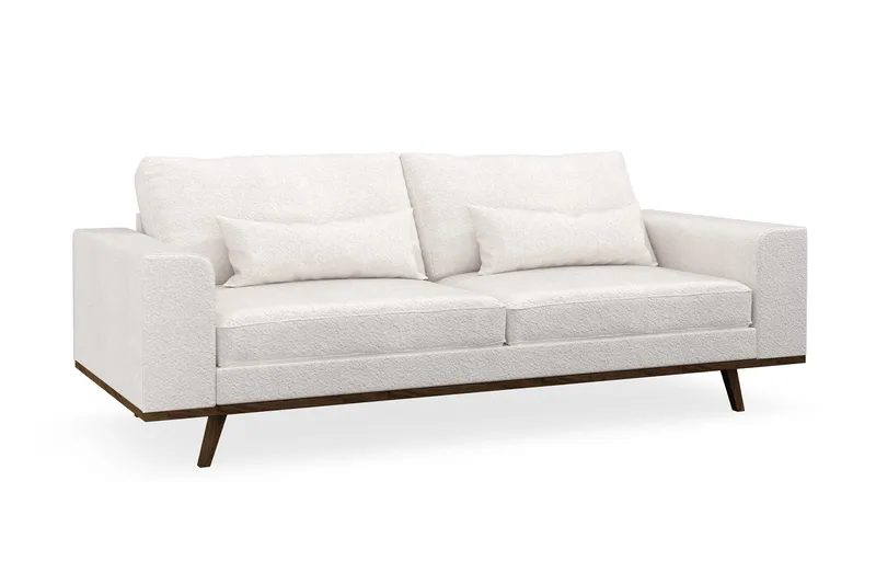 Copenhagen 3-seters Sofa i Bouclé - Hvit - Møbler - Sofaer - Sofa 3 seter