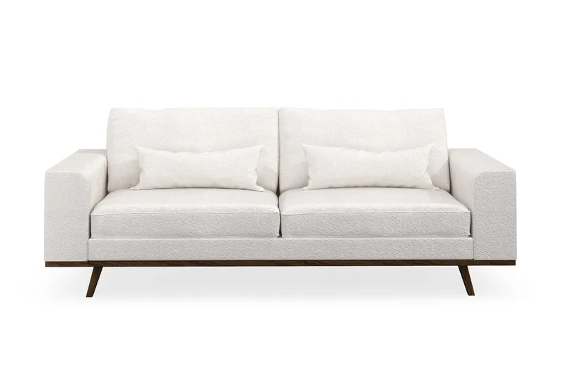 Copenhagen 3-seters Sofa i Bouclé - Hvit - Møbler - Sofaer - Sofa 3 seter