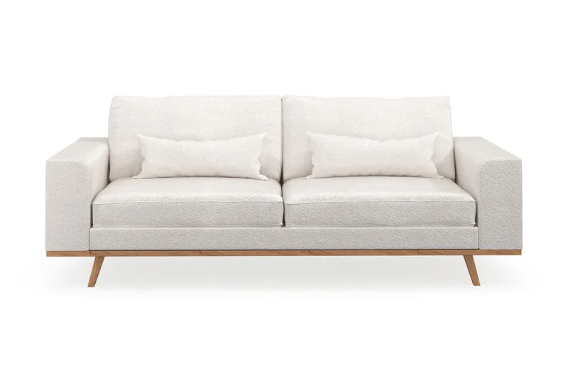 Copenhagen 3-seters Sofa i Bouclé - Hvit - Møbler - Sofaer - Sofa 3 seter