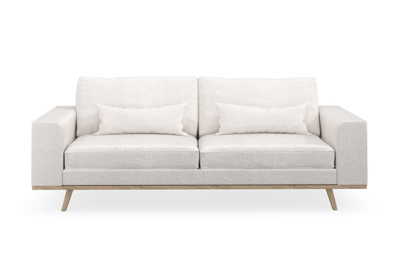 Copenhagen 3-seters Sofa i Bouclé - Hvit - Møbler - Sofaer - Sofa 3 seter