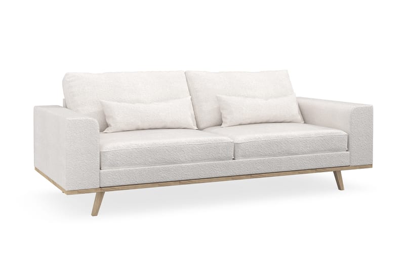Copenhagen 3-seters Sofa i Bouclé - Hvit - Møbler - Sofaer - Sofa 3 seter