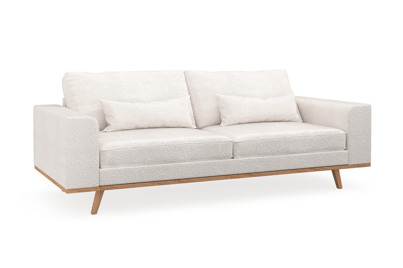 Copenhagen 3-seters Sofa i Bouclé - Hvit - Møbler - Sofaer - Sofa 3 seter