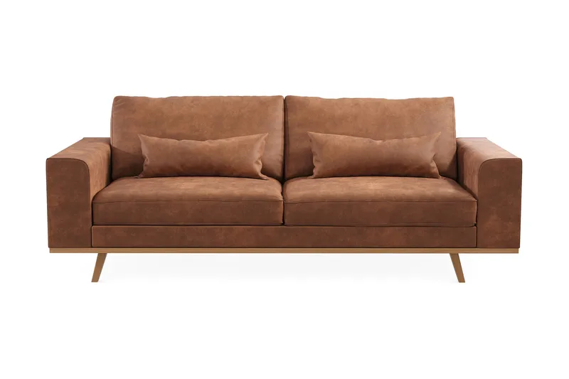 Copenhagen 3-seters Sofa i Kunstlær - Brun - Møbler - Sofaer - Sofa 3 seter