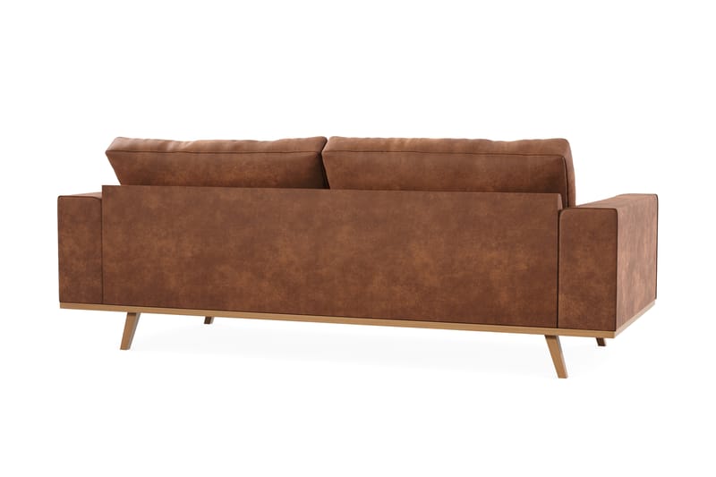 Copenhagen 3-seters Sofa i Kunstlær - Brun - Møbler - Sofaer - Sofa 3 seter
