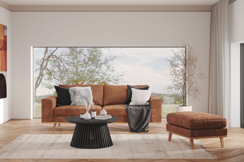 Copenhagen 3-seters Sofa i Kunstlær - Brun - Møbler - Sofaer - Sofa 3 seter