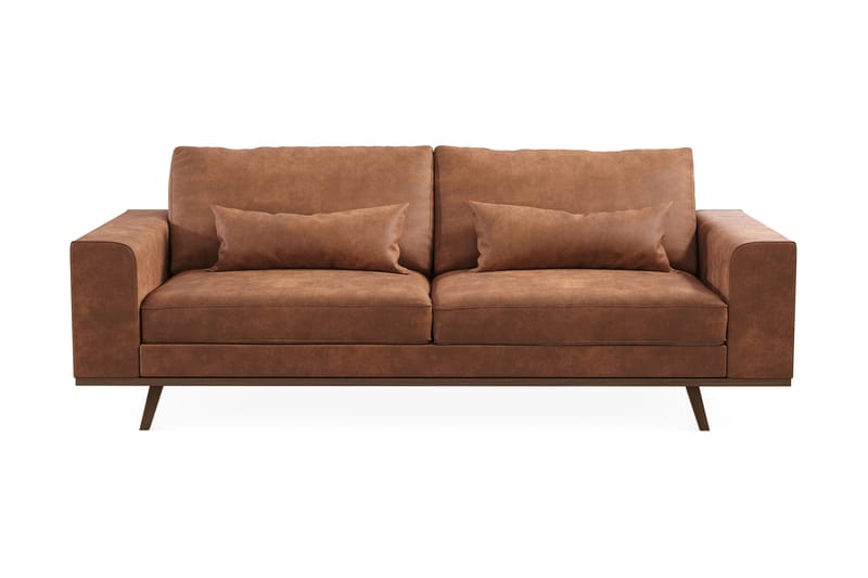 Copenhagen 3-seters Sofa i Kunstlær - Brun - Møbler - Sofaer - Sofa 3 seter