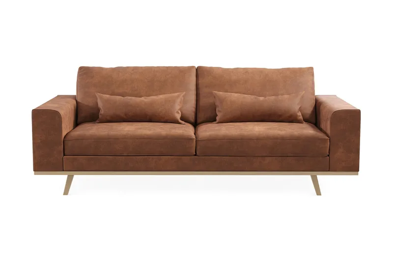Copenhagen 3-seters Sofa i Kunstlær - Brun - Møbler - Sofaer - Sofa 3 seter
