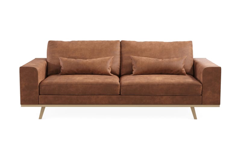 Copenhagen 3-seters Sofa i Kunstlær - Brun - Møbler - Sofaer - Sofa 3 seter