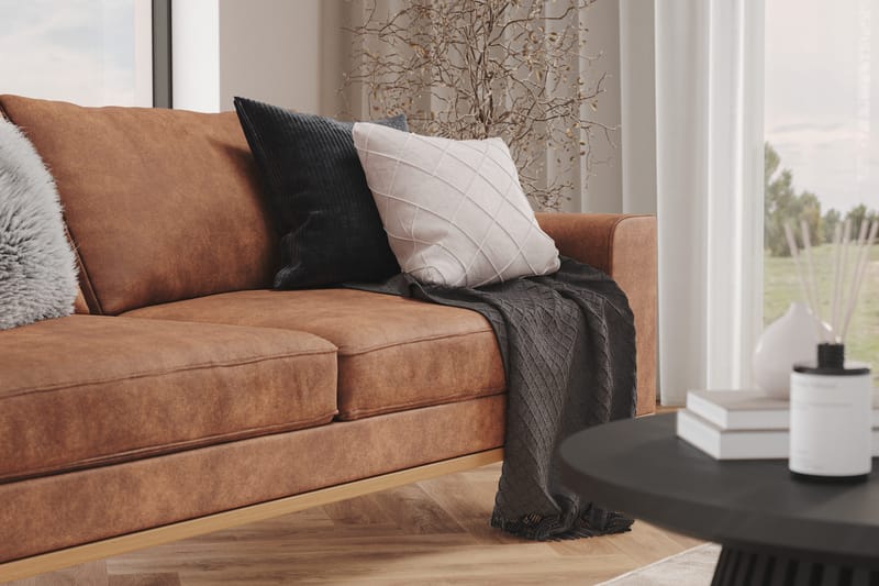 Copenhagen 3-seters Sofa i Kunstlær - Brun - Møbler - Sofaer - Sofa 3 seter