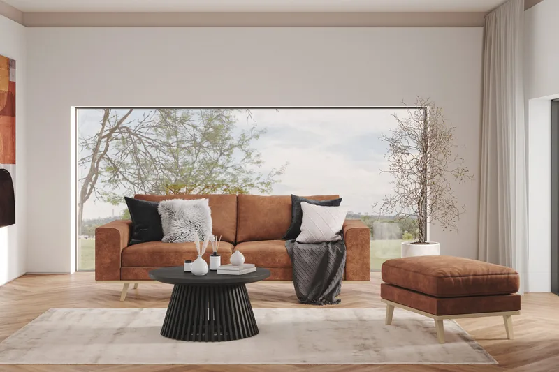 Copenhagen 3-seters Sofa i Kunstlær - Brun - Møbler - Sofaer - Sofa 3 seter