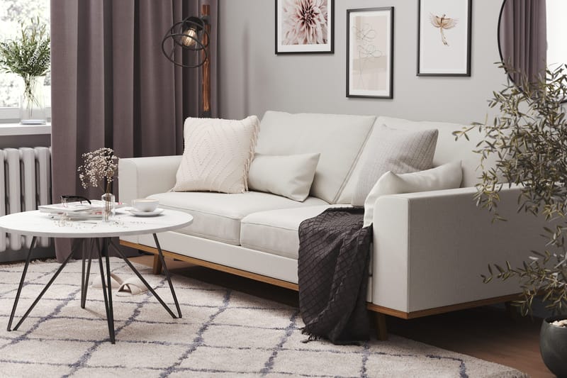 Copenhagen 3-seters Stoffsofa - Lys grå - Møbler - Sofaer - Sofa 3 seter