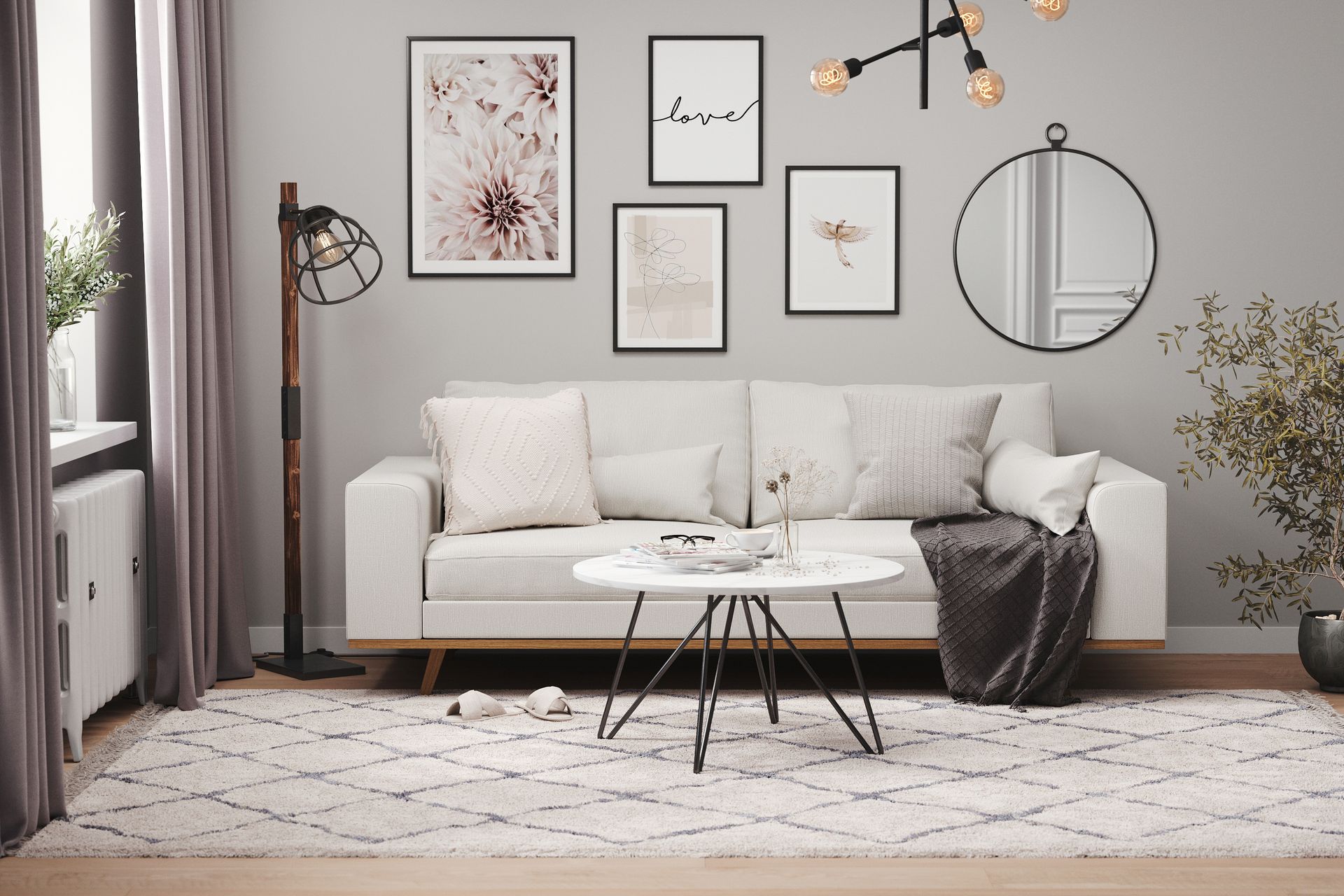 Copenhagen 3-seters Stoffsofa - Lys grå - Møbler - Sofaer - Sofa 3 seter