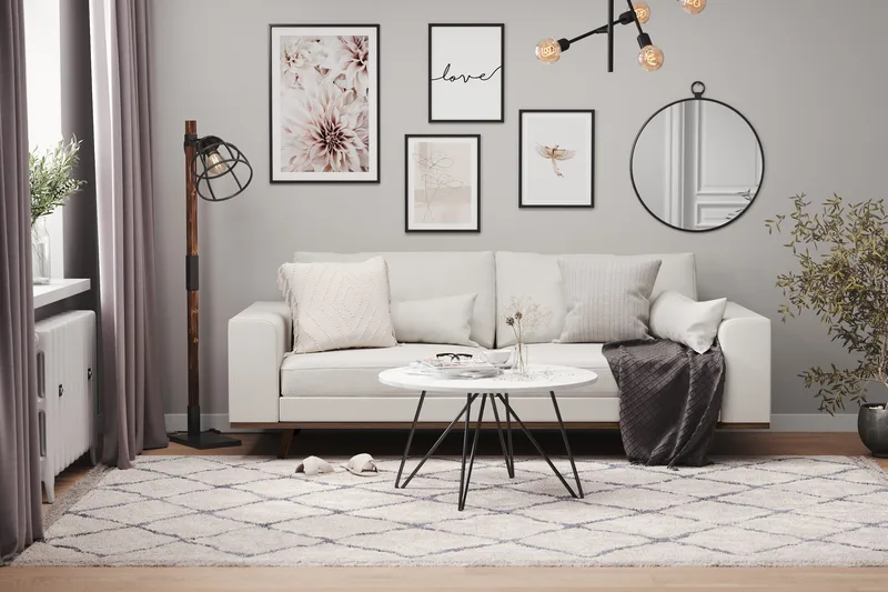 Copenhagen 3-seters Stoffsofa - Lys grå - Møbler - Sofaer - Sofa 3 seter