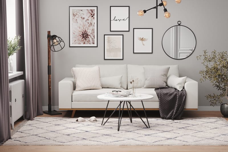 Copenhagen 3-seters Stoffsofa - Lys grå - Møbler - Sofaer - Sofa 3 seter