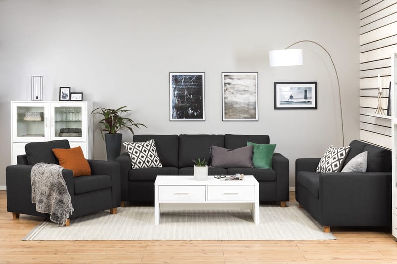 Crazy 3-seters Stoffsofa - Antrasitt - Møbler - Sofaer - Sofa 3 seter